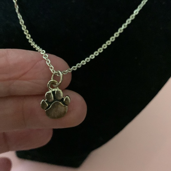 Necklace paw print signed Thailand 18” - Picture 3 of 5